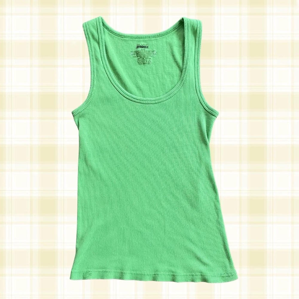 Green Ribbed Tank Top